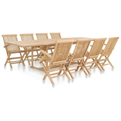 9-cz. zestaw mebli do ogrodu, 180-280x100x75 cm, drewno tekowe