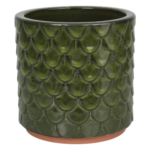 Donica 4397 szkliwo CYLINDER mrozoodporna 22 x 20 cm zieleń 013