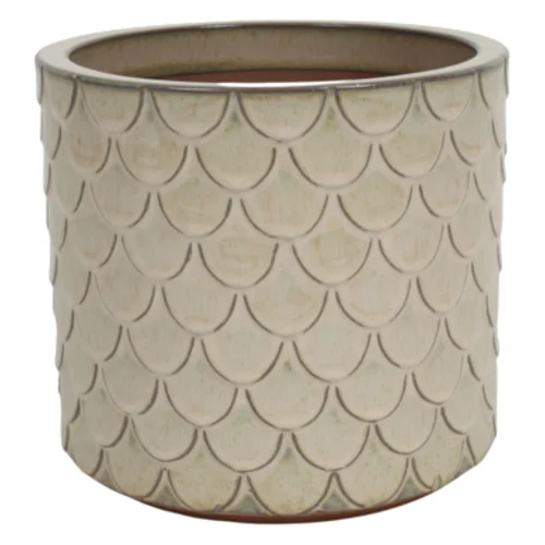 Donica 4397 szkliwo CYLINDER mrozoodporna 36 x 32 cm krem 003