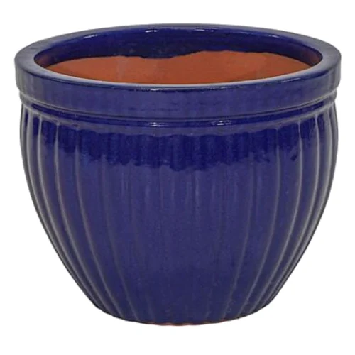 Donica Glazed Pumpkin Falling Blue D29H24