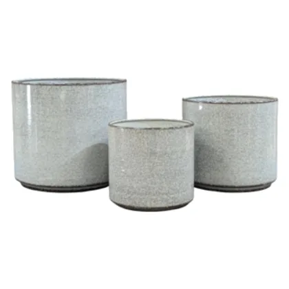 Donica metalowa FEETED CYLINDRICAL śr. 25 cm wys. 24 cm szara