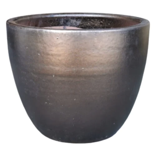 Donica mrozoodporna Glazed Egg Pot Bronze 30 x 26 cm brązowy
