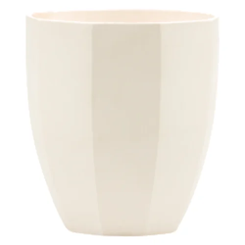 Doniczka ceramiczna z podstawką dwunastokąt 19 x 23 cm szary mat symbol 1052