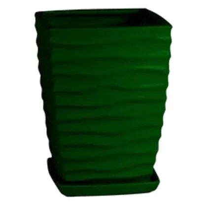 Doniczka ceramiczna z podstawką kwadrat duna 40 x 29 cm zielony połysk symbol 042