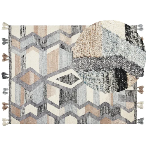 Dywan wełniany kilim 160 x 230 cm wielokolorowy aygezard