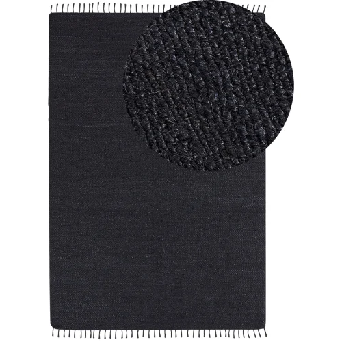 Dywan z juty 160 x 230 cm czarny sinankoy