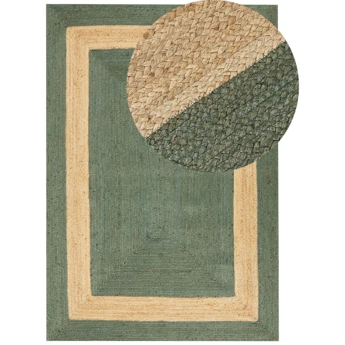 Dywan z juty 160 x 230 cm zielony karakuyu
