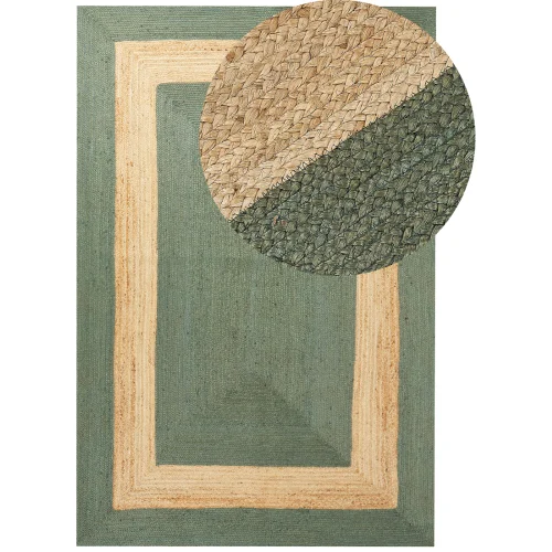 Dywan z juty 200 x 300 cm zielony karakuyu