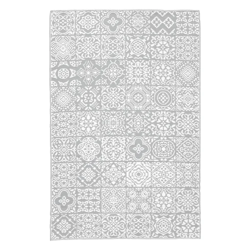 Dywan zewnętrzny SHIRAZ biało szary 150x210 z polipropylenu Bizzotto