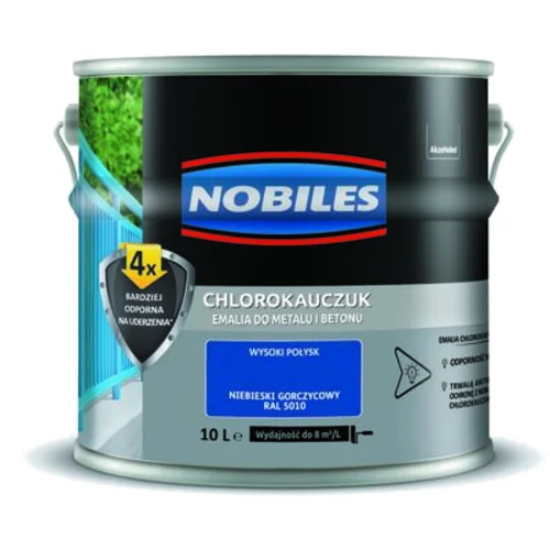 Farba chlorokauczukowa Chlorokauczuk RAL 5010 10 l Nobiles