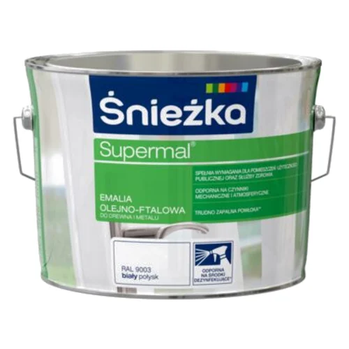 Farba emaliowa olejno-ftalowa Supermal biały 2,5 l Śnieżka