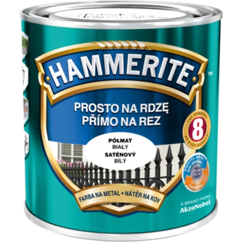 Farba Prosto Na Rdzę Biały Półmat 2,5 l Hammerite