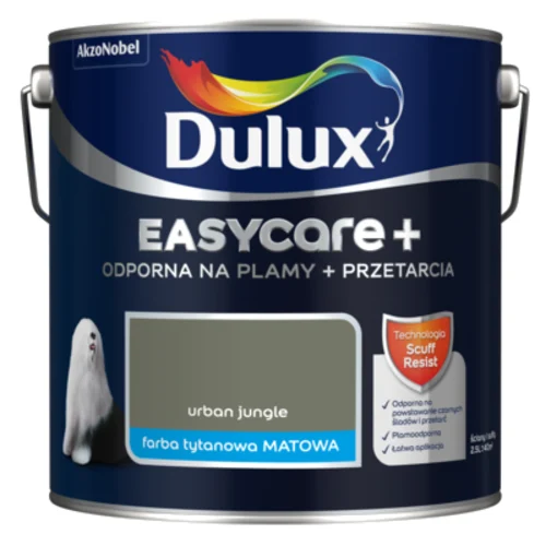 Farba tytanowa Dulux EasyCare+ Plamy+Przetarcia Urban Jungle 2,5 l