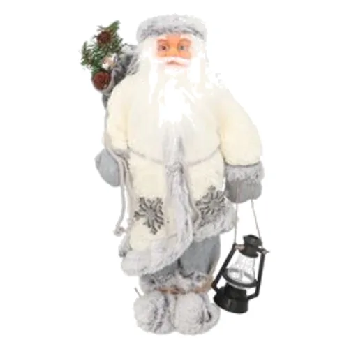 Figura tekstylna Mikołaj 45 cm biało-szary