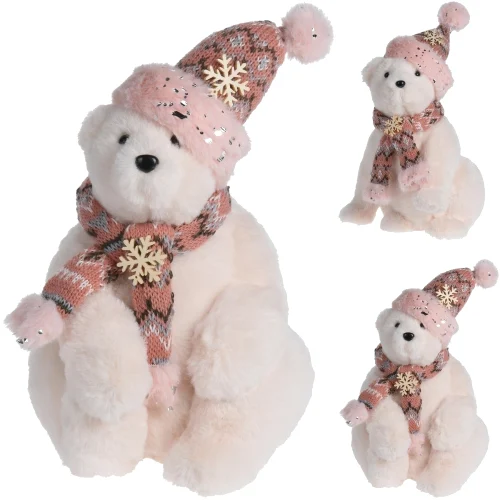Figurka miś polarny różowy