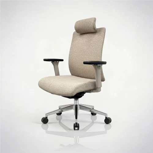 Fotel biurowy ergonomiczny obrotowy jasnobeżowy: VECTOR