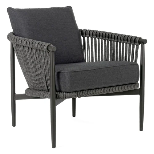 Fotel ogrodowy TIVA antracytowy 74x81.5 aluminowy Bizzotto