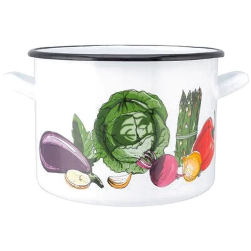 Garnek prosty 7,5 l śr. 24 cm wys. 17 cm dek. warzywa