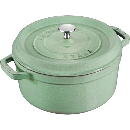 garnek żeliwny okrągły 3.8 ltr, miętowy