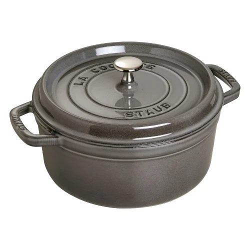 Garnek żeliwny okrągły Staub - 3.8 ltr, Grafitowy