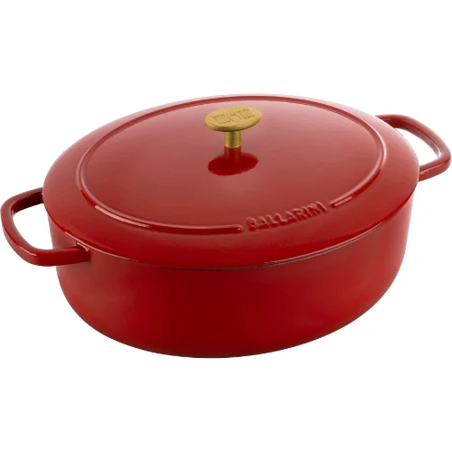 Garnek żeliwny owalny 5.5 ltr, czerwony