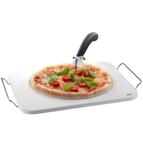 GEFU Darioso Zestaw: Nóż do pizzy + kamień ze stojakiem prostokątnym
