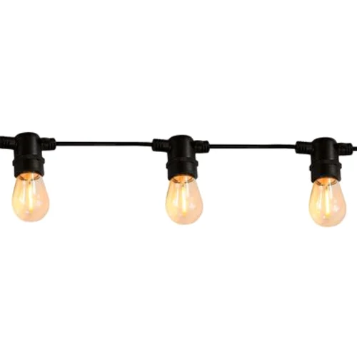 Girlanda ogrodowa 620 cm 10 x E27 2200 K 36 V 6 W czarny