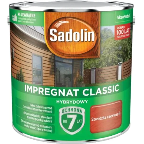Impregnat CLASSIC HYBRYDOWY Szwedzka Czerwień 2,5 l Sadolin