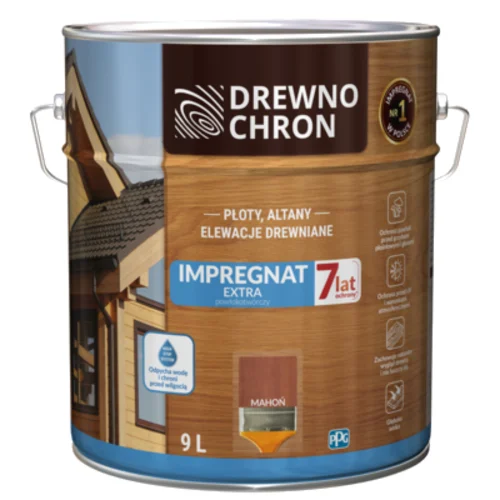 Impregnat EXTRA powłokotwórczy mahoń 9 l Drewnochron