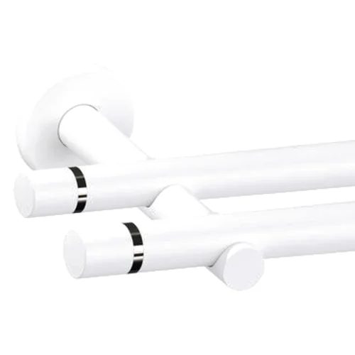 Karnisz podwójny Tokyo Easy II 19 mm 200 cm biały mat