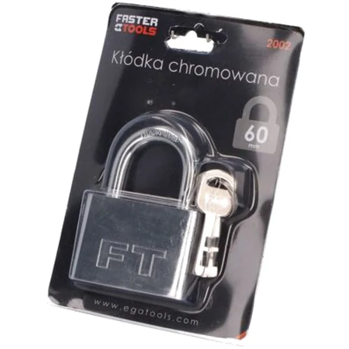 Kłódka chrom 60 mm FASTER TOOLS