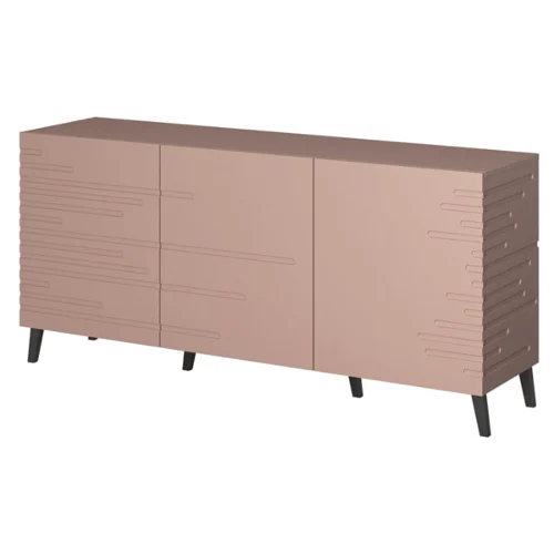 Komoda z drzwiami rożowa mat 155 cm Ikon