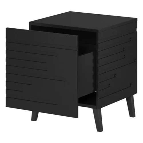 Komplet szafek nocnych czarny mat 44 cm Ikon