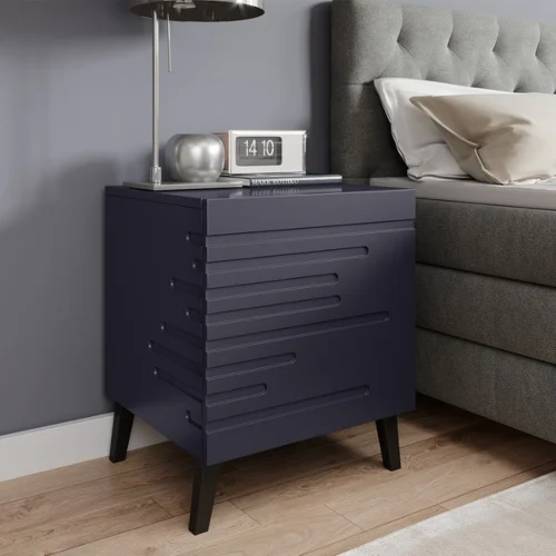 Komplet szafek nocnych granatowy mat 44 cm Ikon