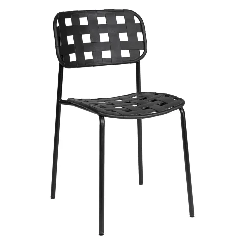 Krzesło ogrodowe CLOVER czarne 52x40 stalowe Bizzotto