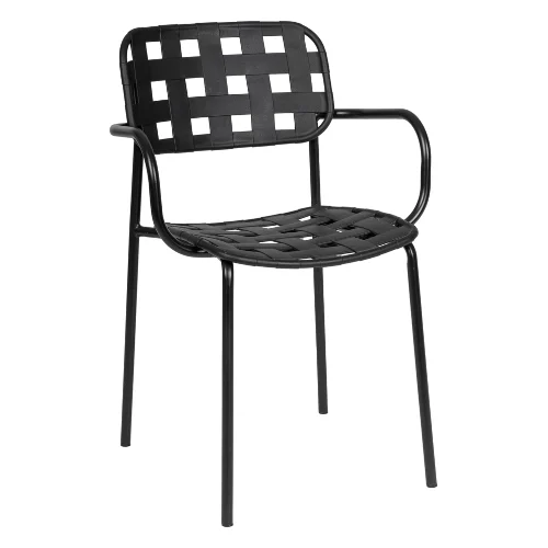Krzesło ogrodowe CLOVER czarne 52x54 stalowe Bizzotto