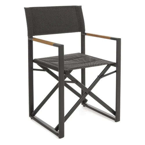 Krzesło ogrodowe LAGUN antracytowe 51x54 aluminium teak Bizzotto