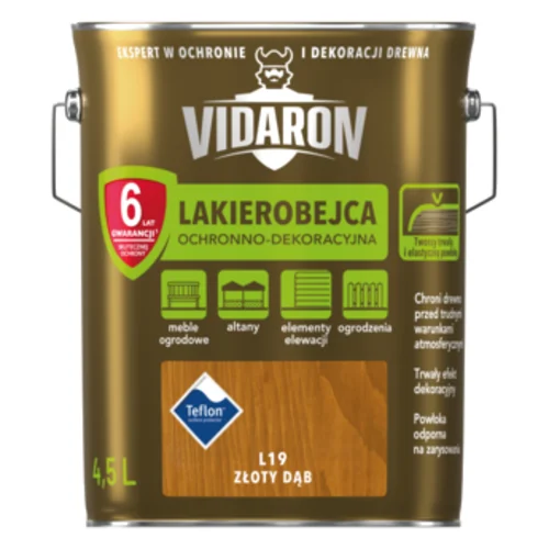 Lakierobejca Ochronno-Dekoracyjna Złoty Dąb L19 4,5 l VIDARON