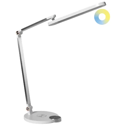 Lampa biurkowa LED CAROY Z ładowarką indukcyjną Biały