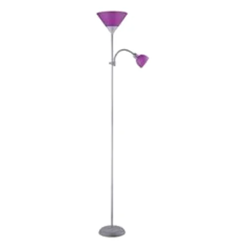 Lampa stojąca Action E27 1x100W E14 1x25W fioletowa