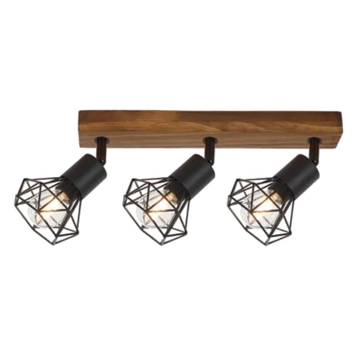 Lampa sufitowa 3139 Zeus E14 3 x 40 W dąb/czarny