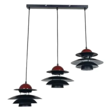 Lampa wisząca Scandi 3 black E27 czarny