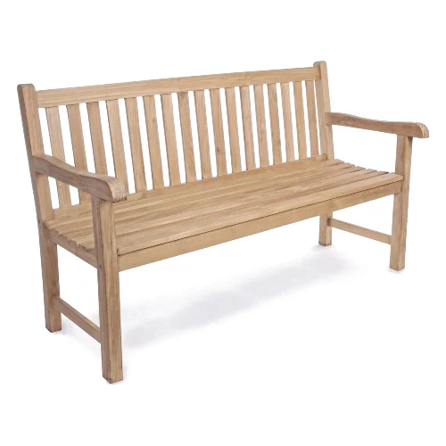 Ławka ogrodowa LINDA brąz 150x66 z drewna tekowego Bizzotto