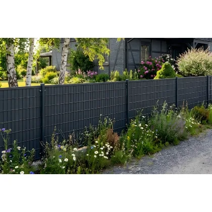 Listwy ogrodzeniowe pionowe metalowe (antracyt) do paneli 2D (250×143 cm)