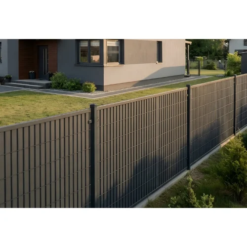 Listwy ogrodzeniowe pionowe metalowe (antracyt) (panel 2D 250×143 cm) - bm