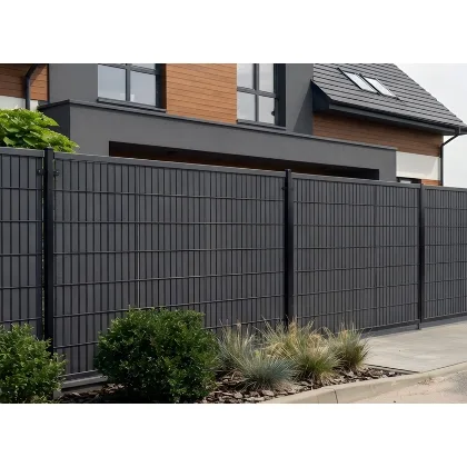 Listwy ogrodzeniowe pionowe metalowe (czarny) (panel 2D 250×163 cm) - bm