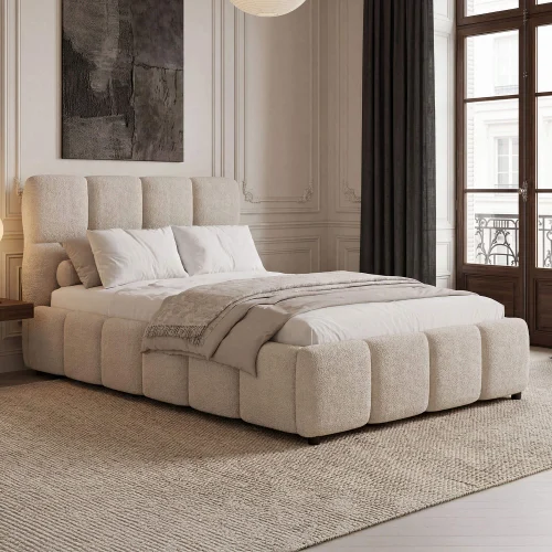 Łóżko tapicerowane z pojemnikiem 4583G | 120x200 | Boucle | Biały #6
