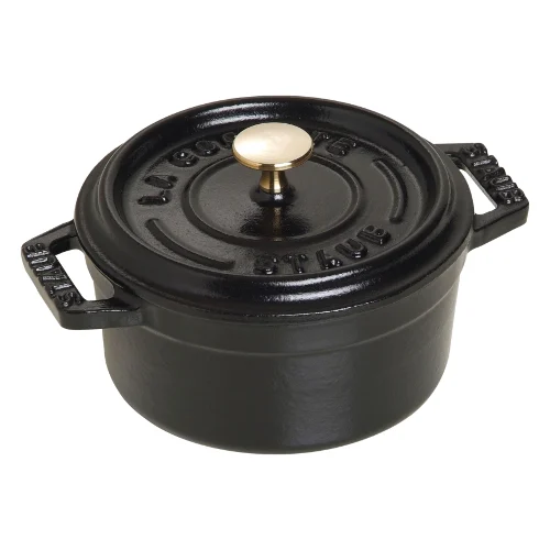 Mini garnek żeliwny okrągły Staub - 250 ml, Czarny
