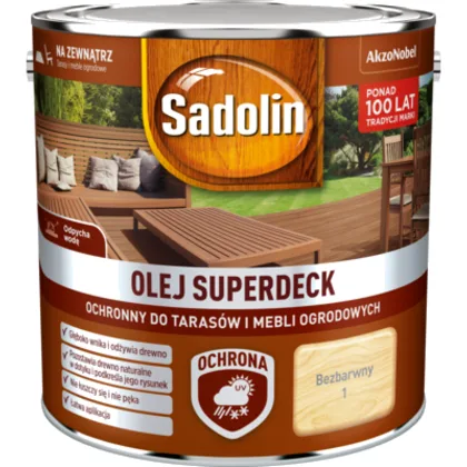 Olej do tarasów i mebli ogrodowych Superdeck Bezbarwny 2,5 l Sadolin