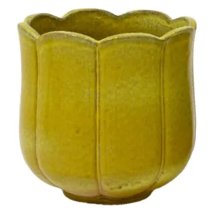 Osłonka z terakoty tulipan śr.42 x 42,5 cm żółty